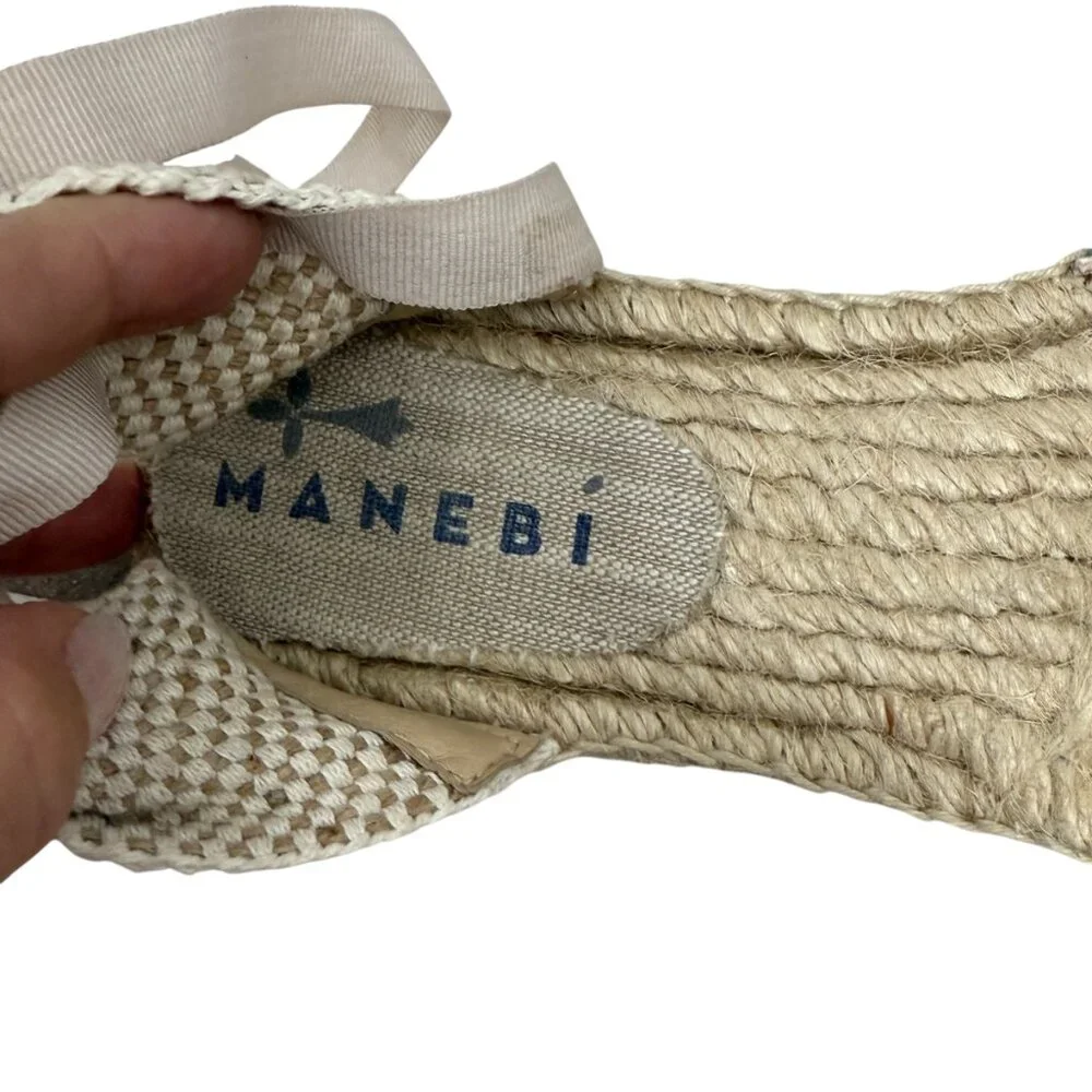 Manebi Yute Tie Raffia Espadrille Women's Sandals size 7.5